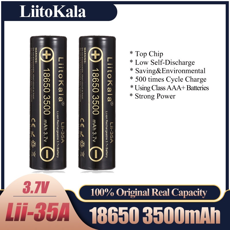 Vape Battery 18650 - 2-10 шт. LiitoKala Lii-35A 18650 3500